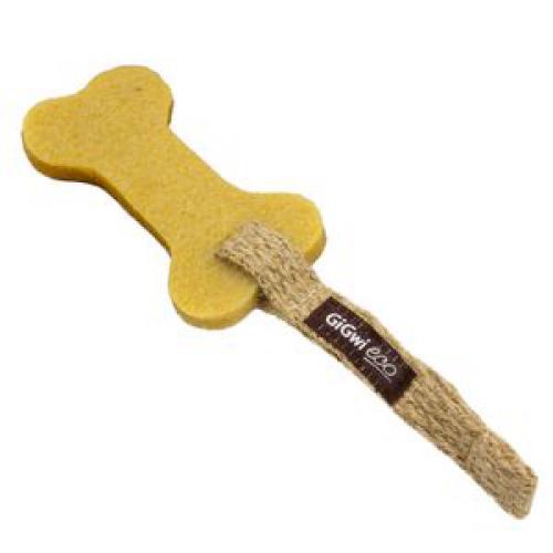 GiGwi Игрушка для маленьких собак из эко-резины и натуральных материалов Кость
