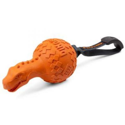 GiGwi Игрушка Динобол Т-рекс с отключаемой пищалкой,оранжевый