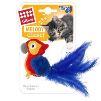 GiGwi Игрушка для кошки MELODY CHASER SERIES Попугай со звуковым чипом