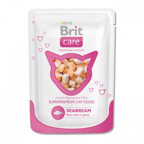 Brit Care Пауч для кошек White Fish Pouch Морской лещ 80 гр
