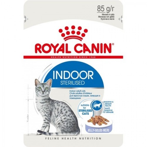 Royal Canin Indoor Sterilized Корм консервированный для взрослых кошек, постоянно живущих в помещении, желе, 85г
