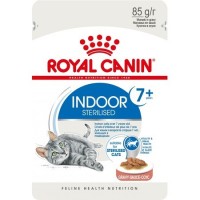 Royal Canin Indoor Sterilized 7+ Корм консервированный для стареющих кошек, постоянно живущих в помещении,соус, 85г