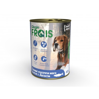 Frais Holistic Dog Консервы для собак мясные кусочки с лососем в желе, 420 ГР