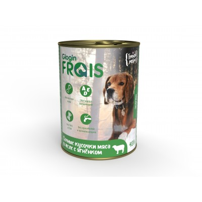 Frais Holistic Dog Консервы для собак мясные кусочки с ягненком в желе, 420 ГР