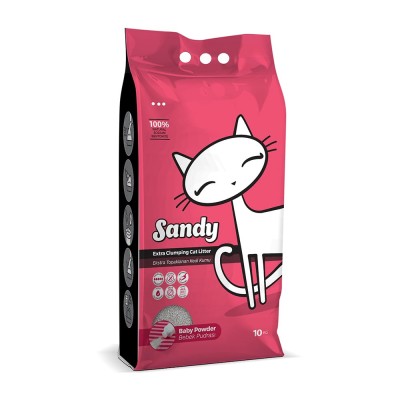 Sandy Baby Powder наполнитель для кошачьего туалета с ароматом детской присыпки