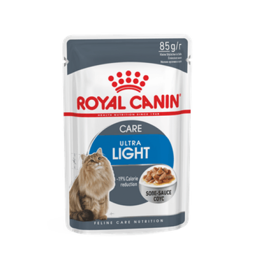 Royal Canin Ultra Light Корм консервированный для взрослых кошек (мелкие кусочки в соусе), 85г