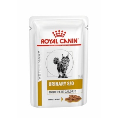 Royal Canin Urinary S/O Moderate Calorie Feline Корм диетический для взрослых кошек при мочекаменной болезни, соус, 85г