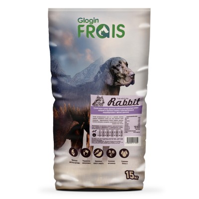 Frais Adult Dog Rabbit Сухой корм для взрослых собак средних и крупных пород с чувствительным пищеварением с мясом кролика