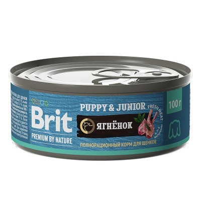 Brit Premium by Nature консервы с ягненком для щенков всех пород, 100гр