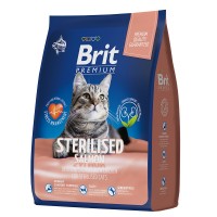 Brit Premium Cat Sterilized Salmon & Chicken сухой премиум кл с лос и кур для взр стерил.