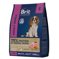 Brit Premium Dog Adult Small с курицей для взрослых собак мелких пород (1–10 кг)
