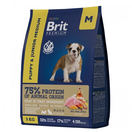 Brit Premium Dog Puppy and Junior Medium с курицей для щ.и мол.собак