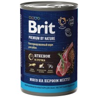 Brit Premium by Nature консервы с ягненком и гречкой для взр собак всех пород с чувст пищ 410гр