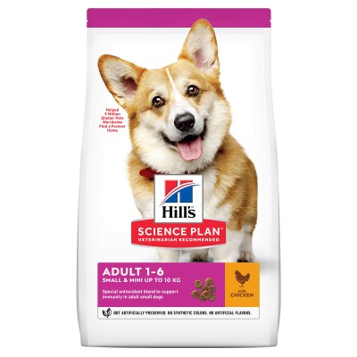 Hill's Science Plan Сухой корм для взрослых собак мелких пород для поддержания здоровья кожи и шерсти, с курицей