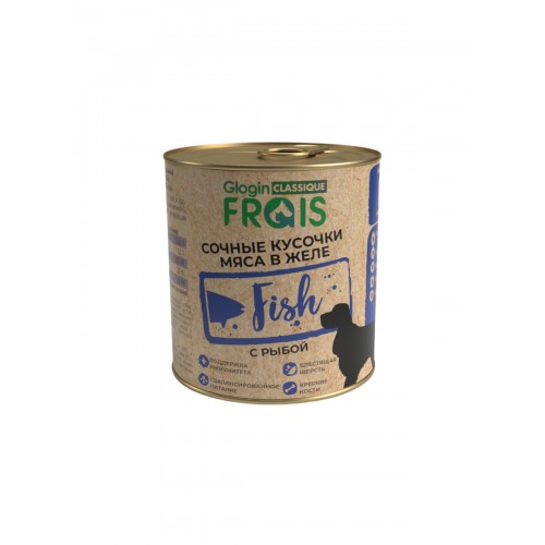 Frais Classique Dog Консервы для собак сочные кусочки мяса с рыбой в желе, 850 ГР