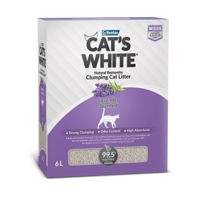 Cat's White BOX Lavender Наполнитель комкующийся с нежным ароматом лаванды для кошачьего туалета