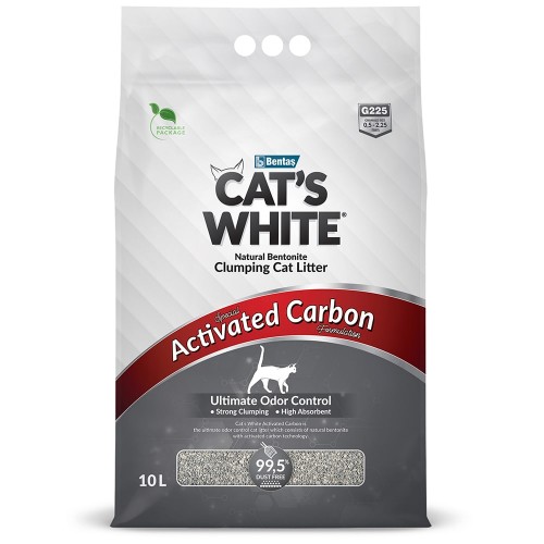 Cats White Activated Carbon наполнитель для кошачьего туалета с активированным углем