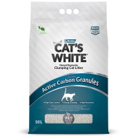 Cat's White Active Carbon Granules Наполнитель комкующийся с гранулами активированного угля для кошачьего туалета