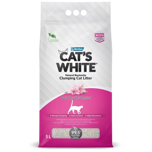 Cats White Baby Powder Наполнитель комкующийся с ароматом детской присыпки для кошачьего туалета