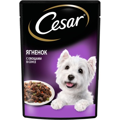 Cesar Влажный корм для взрослых собак, с ягненком и овощами в соусе, 85г