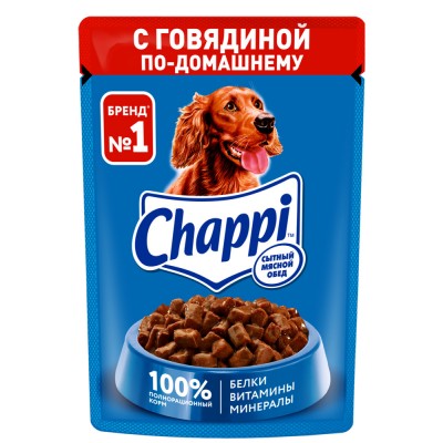 Chappi Влажный корм для собак «Сытный мясной обед. С говядиной по-домашнему», 85г