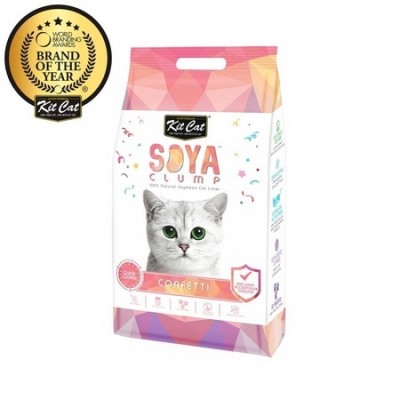 Kit Cat SoyaClump Soybean Litter Confetti соевый биоразлагаемый комкующийся наполнитель с разноцветными гранулами