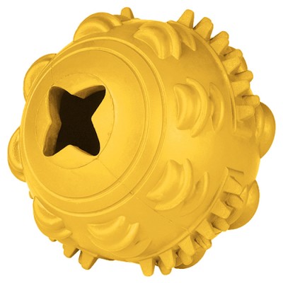 Mr.Kranch Игрушка для собак Мяч 8 см желтый с ароматом сливок
