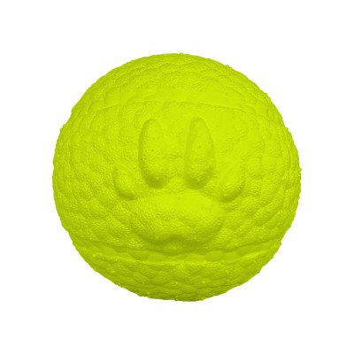 Mr.Kranch Игрушка для собак Мяч с лапкой 8 см неоновая желтая