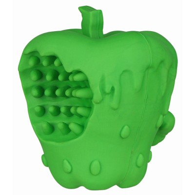 Mr.Kranch Игрушка для собак Яблоко с пищалкой 10 см зеленая с ароматом курицы