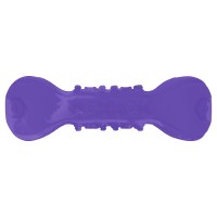 Mr.Kranch Игрушка для собак Гантель дентальная с пищалкой 22 см фиолетовая с ароматом сливок