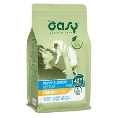 Oasy Dry Dog Puppy & Junior Medium сухой корм для щенков средних пород с курицей