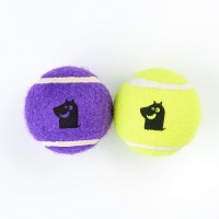 Mr.Kranch Игрушка для собак Теннисный мяч средний 6,3 см набор 2 шт. желтый/фиолетовый