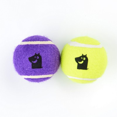 Mr.Kranch Игрушка для собак Теннисный мяч малый 5 см набор 2 шт. желтый/фиолетовый