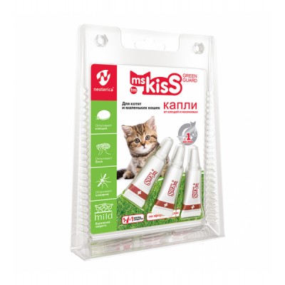 Ms.Kiss-Капли репеллентные для котят и маленьких кошек 1 мл