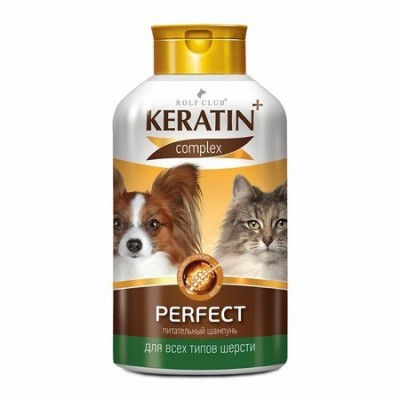 RolfClub KERATIN+ Шампунь Perfect для всех типов шерсти кошек и собак 400мл