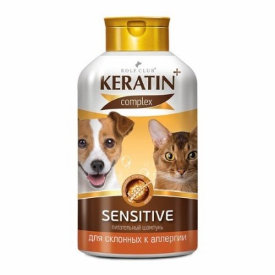 RolfClub KERATIN+ Шампунь Sensitive для аллергичных кошек и собак 400мл