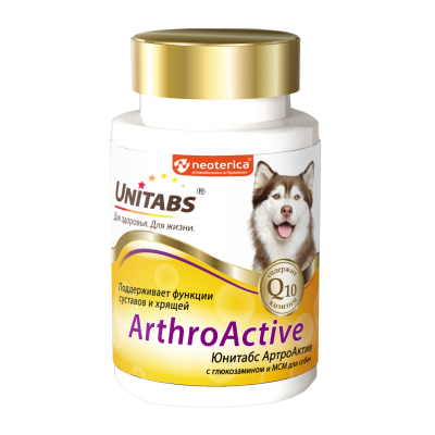 Витамины Unitabs ArthroАctive с Q10 для собак, 100таб