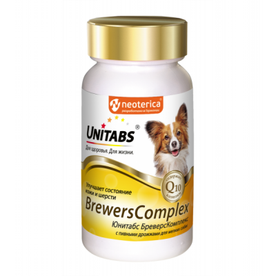 Unitabs BrewersComplex Витамины с Q10 для мелких собак, 100таб