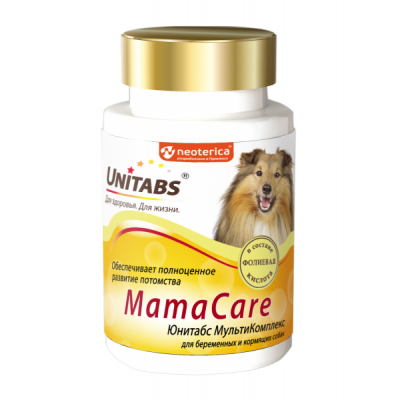 Unitabs МамаCare Витамины c B9 для беременных собак, 100таб