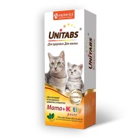 Unitabs Mama+Kitty Витамины c B9 паста для кошек и котят, 120мл