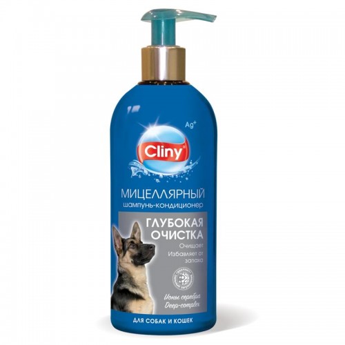Cliny Шампунь-кондиционер Глубокая очистка, для собак и кошек, 300 мл