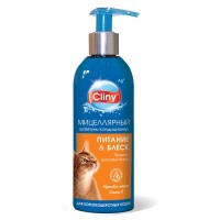 Cliny Шампунь-кондиционер Питание и блеск для короткошерстных кошек, 200 мл