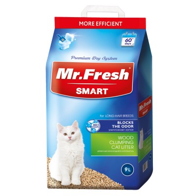 Mr. Fresh Smart Наполнитель для длиннош кошек 9л/4,4кг