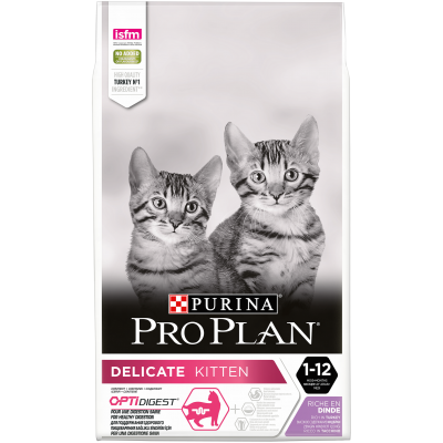 Pro Plan для котят с чувствительным пищеварением или с особыми предпочтениями в еде, с высоким содержанием индейки 10 кг