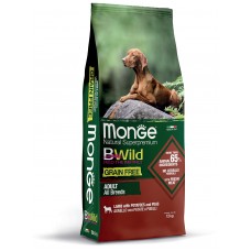 Monge Dog BWild GRAIN FREE беззерновой корм из мяса ягненка с картофелем для взрослых собак всех пород