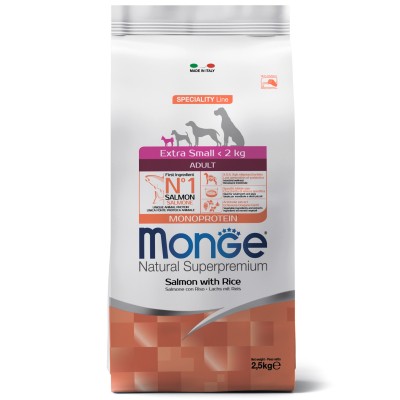 Monge Dog Speciality Extra Small корм для взрослых собак миниатюрных пород лосось с рисом