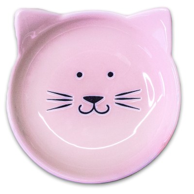 Mr.Kranch блюдце керамическое Мордочка кошки 80 мл розовое