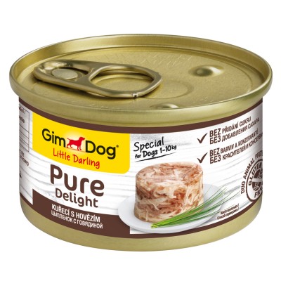 GimDog Pure Delight Консервы для собак из цыпленка с говядиной 85 г