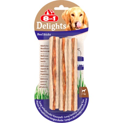 8in1 DELIGHTS Beef палочки с говядиной для собак  мелких и средних пород 13 см (3 шт. в уп.)