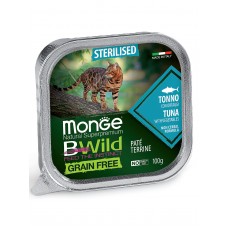 Monge Cat BWild GRAIN FREE беззерновые консервы из тунца с овощами для стерилизованных кошек 100г